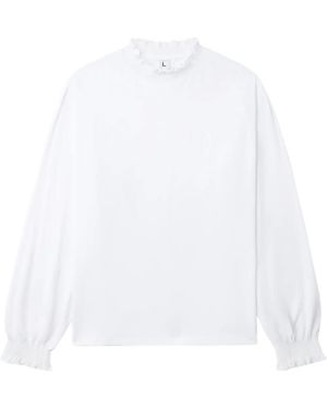 Random Identities Ruffled Cotton Sweatshirt - White