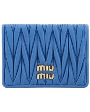 Miu Miu Klassisches Matelassé-Kartenetui - Blau