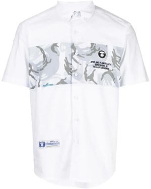 Aape By A Bathing Ape Logo-Patch Cotton Shirt - White