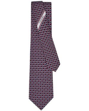 Ferragamo Corbata Con Estampado Gancini - Morado