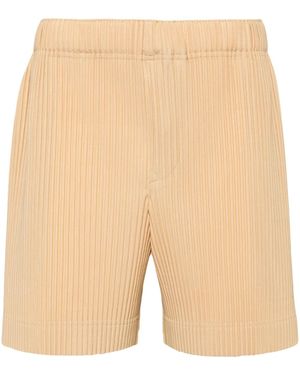 Homme Plissé Issey Miyake July Pleated Shorts - Natural