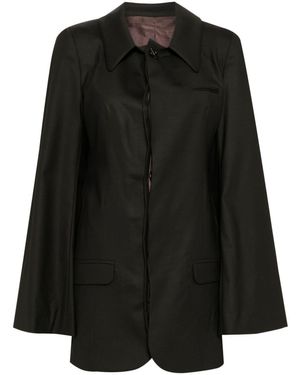 Act No1 Oversized Single-Breasted Wool Blazer - Black