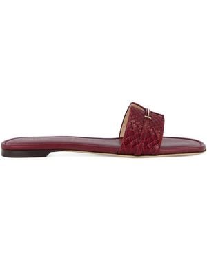 Tom Ford Textured-Strap Buckle Flat - Purple