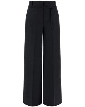Paul & Shark Wool Twill Palazzo Pants - Black