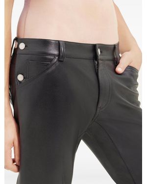 Courreges Buckle-Detailed Flared Leather Pants - Blue