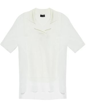 Lacoste V-Neck Collared Shirt - White