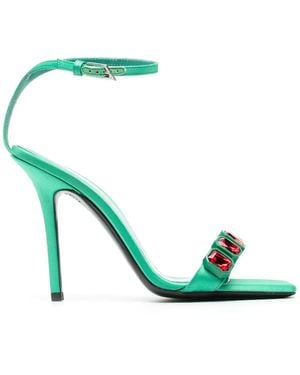 The Attico Crystal-Embellished Sandals - Green