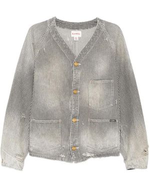 KAMIYA Striped Denim Jacket - Grey