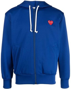 COMME DES GARÇONS PLAY Hoodie Met Geborduurd Logo - Blauw