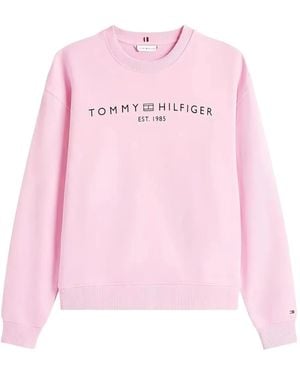Tommy Hilfiger Logo-embroidered sweatshirt - Pink