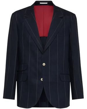 Brunello Cucinelli Pinstripe Blazer - Blue