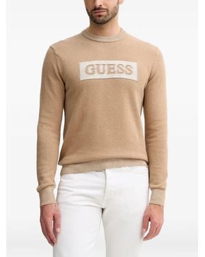 Guess Logo-Detail Sweater - Blue