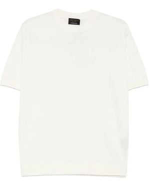 Dell'Oglio Short-Sleeve Knitted T-Shirt - White