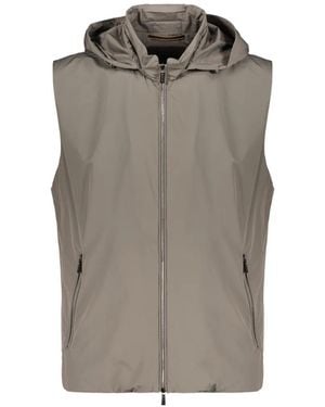 Moorer Hooded Water-Resistant Gilet - Gray