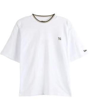 Y's Yohji Yamamoto X New Era Logo-Embroidered Tipped T-Shirt - White