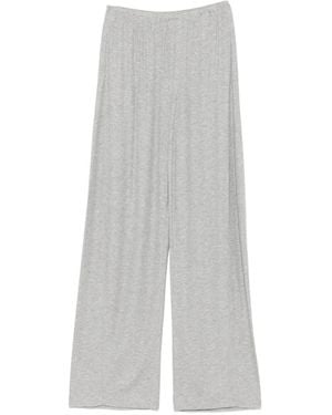 Nanushka Zoela Ribbed Barrel-Leg Pants - White