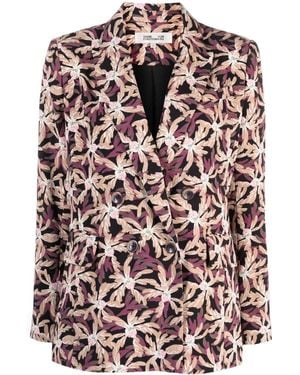 Diane von Furstenberg Blazer Doppiopetto Gloria A Fiori - Neutro
