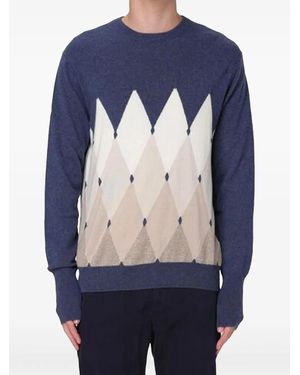 Ballantyne Trui Met Diamant-Print - Blauw