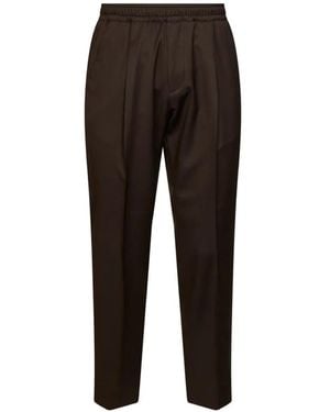 D4.0 Pleated Tapered Trousers - Black