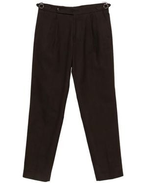 BOSS Pleated Side-Buckle Pants - Black
