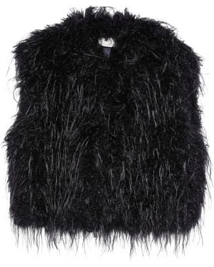forte_forte Feather-Effect Sleeveless Jacket - Black