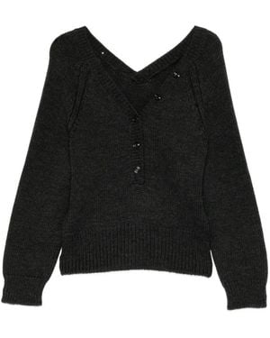 Our Legacy Country Henley Pullover - Schwarz