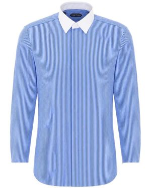 Tom Ford Overhemd Met Contrasterende Kraag - Blauw