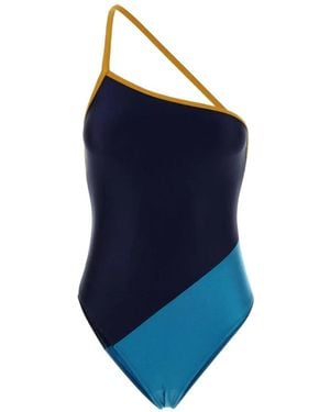 Saint Laurent Two-Tone Stretch Nylon Swimsuit - Blue
