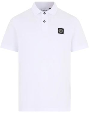Stone Island Compass-Patch Polo Shirt - White