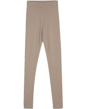 Calvin Klein Full-Length Form-Fitting Leggings With Smooth Texture - Natural