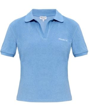 Hunza G T-Shirt Con Logo Ricamato - Blu