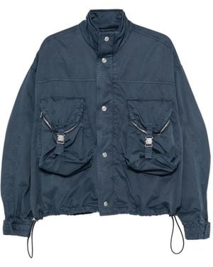 The Attico Cargo-Pocket Bomber Jacket - Blue