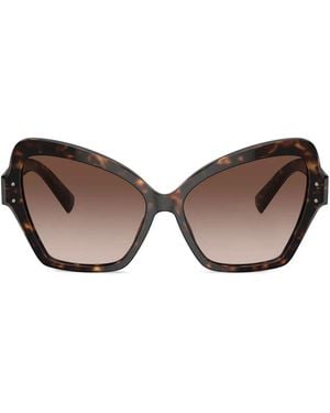 Dolce & Gabbana Zonnebril Met Cat-Eye Montuur - Bruin