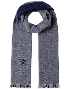 Hackett Brolly Frisby Fringed Scarf - Blue