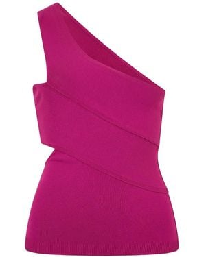Alberta Ferretti One-Shoulder Top - Purple