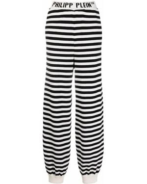 Philipp Plein Striped Knitted Trousers - Black