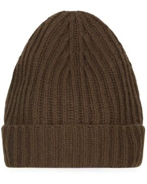 Malo Ribbed-Knit Beanie Hat - Brown