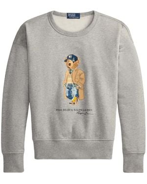 Polo Ralph Lauren Maglione Polo Bear Con Stampa Grafica - Grigio