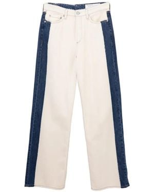 Rag & Bone Jean Droit À Design Bicolore - Blanc