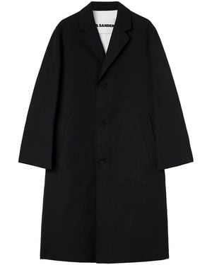 Jil Sander Double Cotton Coat - Black