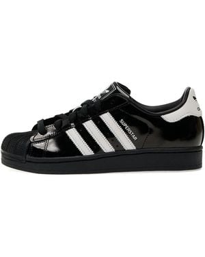 adidas Superstar Shell-Toe 3-Stripes Logo Trainers - Black