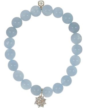 Sydney Evan Aquamarine And Diamond Beaded Bracelet - Blue