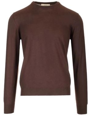 Mauro Ottaviani Jersey Con Ribete De Canalé Y Cuello Redondo - Marrón