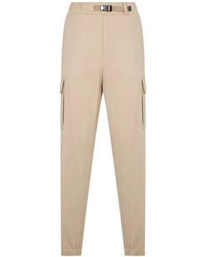 Moorer Buckle-Fastening Cargo Pants - Natural