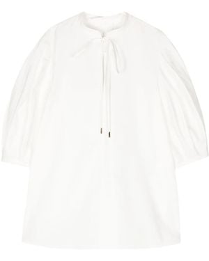 Chloé Balloon-Sleeve Cotton Blouse - White