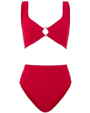 Hunza G Nadine Hoop-Detail Bikini - Red