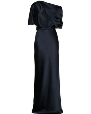 Amsale Off-Shoulder Draped-Detail Gown - Blue