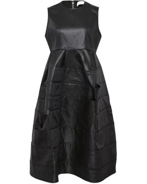 Comme des Garçons Layered Satin Midi Dress - Black