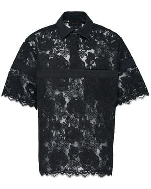 Simone Rocha Floral-Lace Shirt - Black