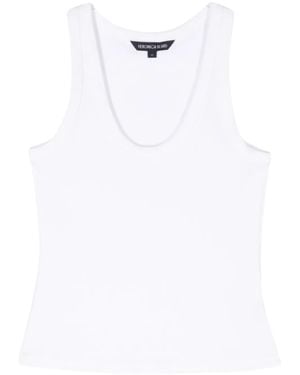 Veronica Beard Fine-Ribbed Knitted Tank Top - White